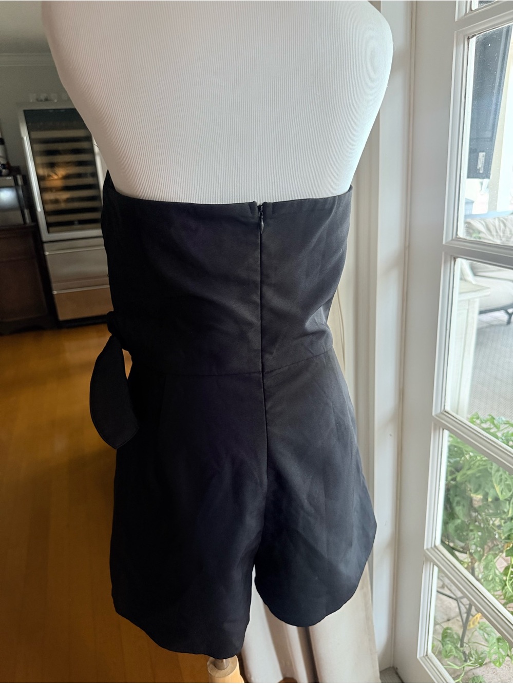 She + Sky Black Tailored shorts romper in size medium with cute side tie! - Picture 5 of 6